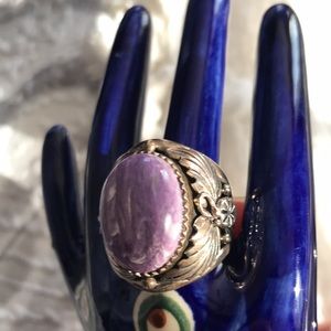 Rare charoite / silver ring